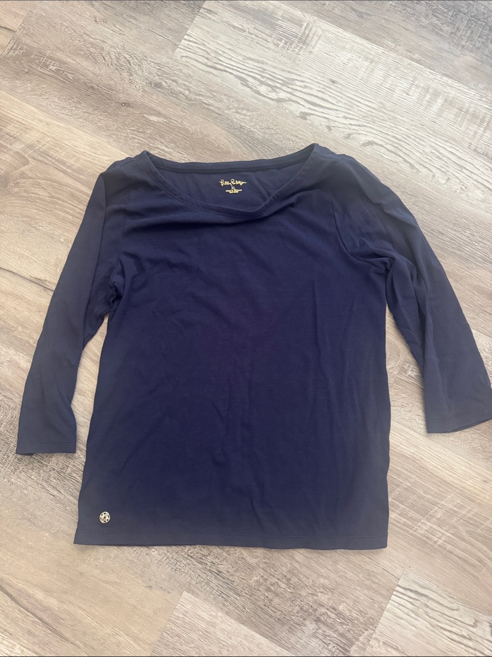 Lilly Pulitzer Halee boat neck top true navy XL